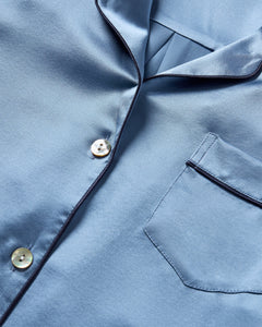 Women’s Silk Pajama Set in Mystique Blue