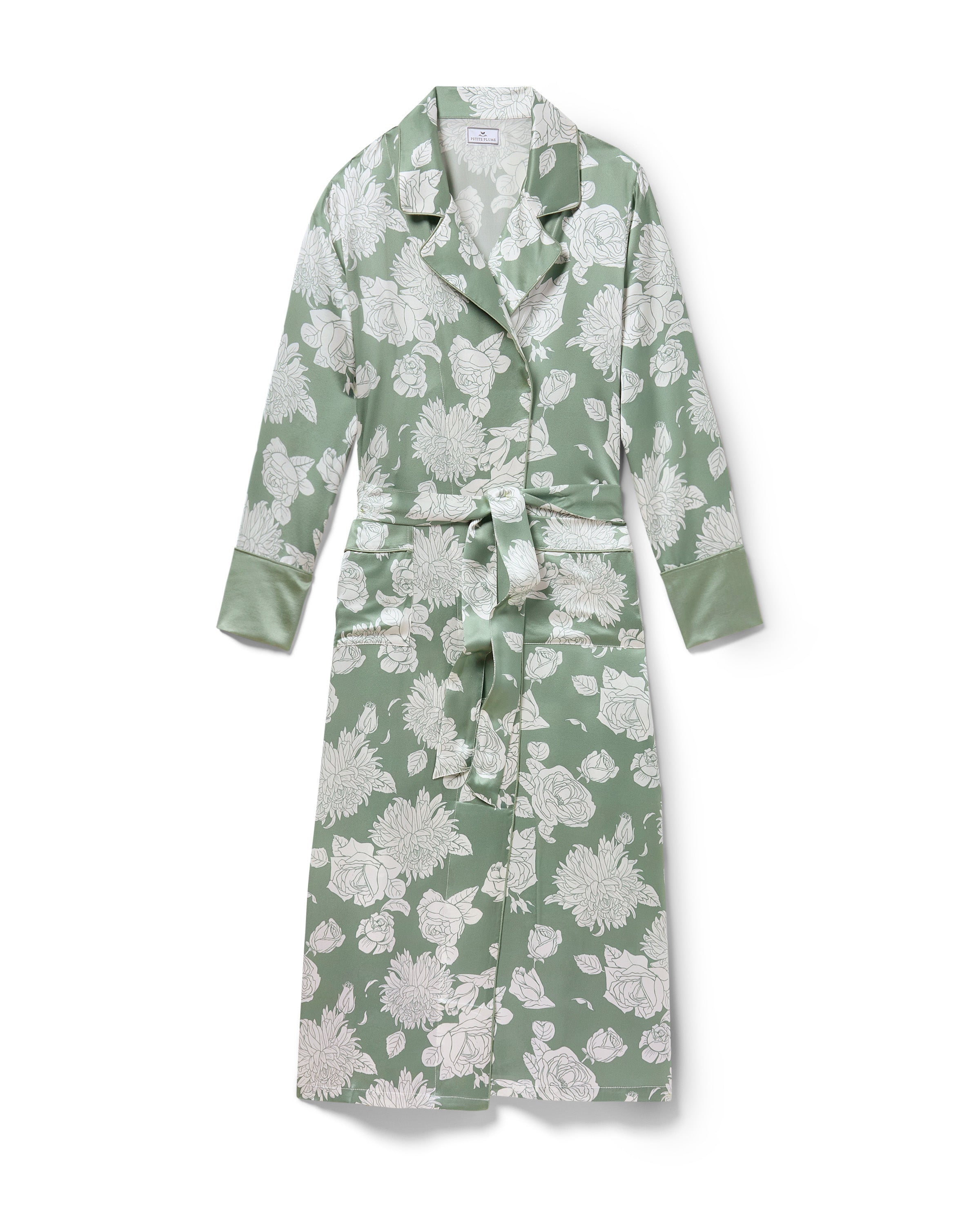 Women’s Silk Robe in Sage Bloom