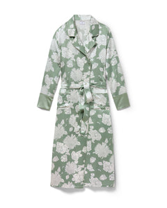 Women’s Silk Robe in Sage Bloom