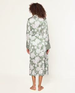 Women’s Silk Robe in Sage Bloom