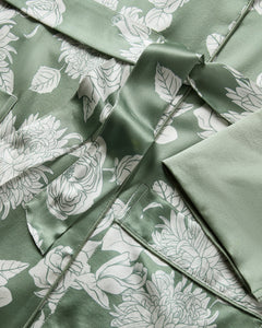 Women’s Silk Robe in Sage Bloom