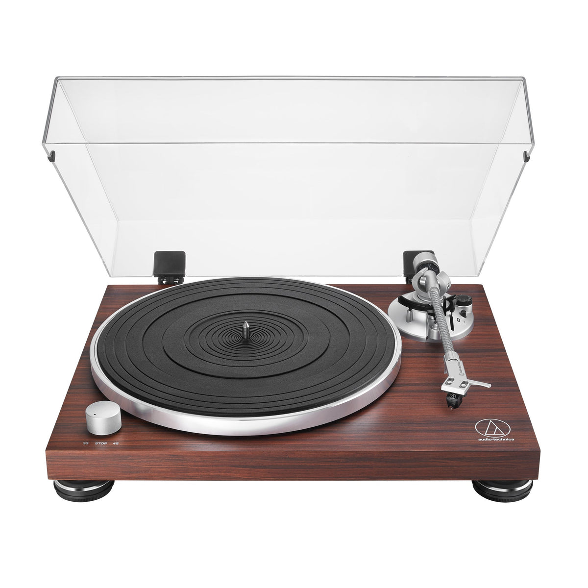 Fully Manual Belt-Drive Turntable (Wireless & Analog) in Rosewood