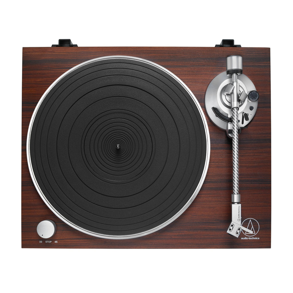 Fully Manual Belt-Drive Turntable (Wireless & Analog) in Rosewood