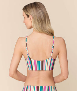 The Maui Bikini Top | Retro Stripe