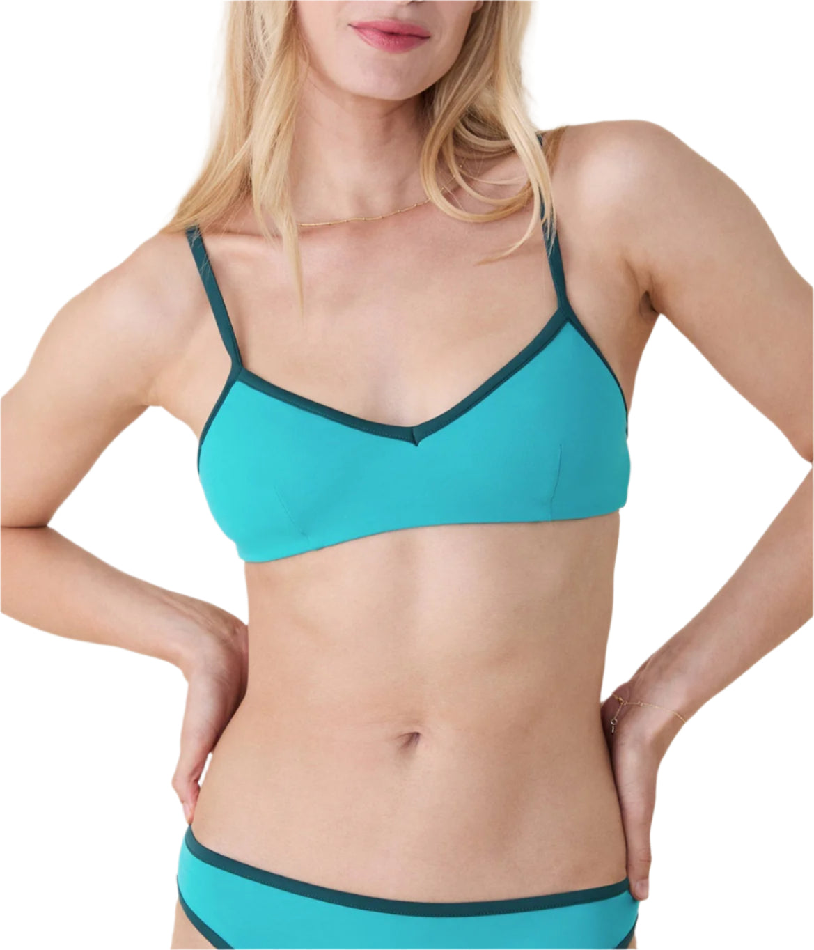 The Bells Bikini Top in Cyan