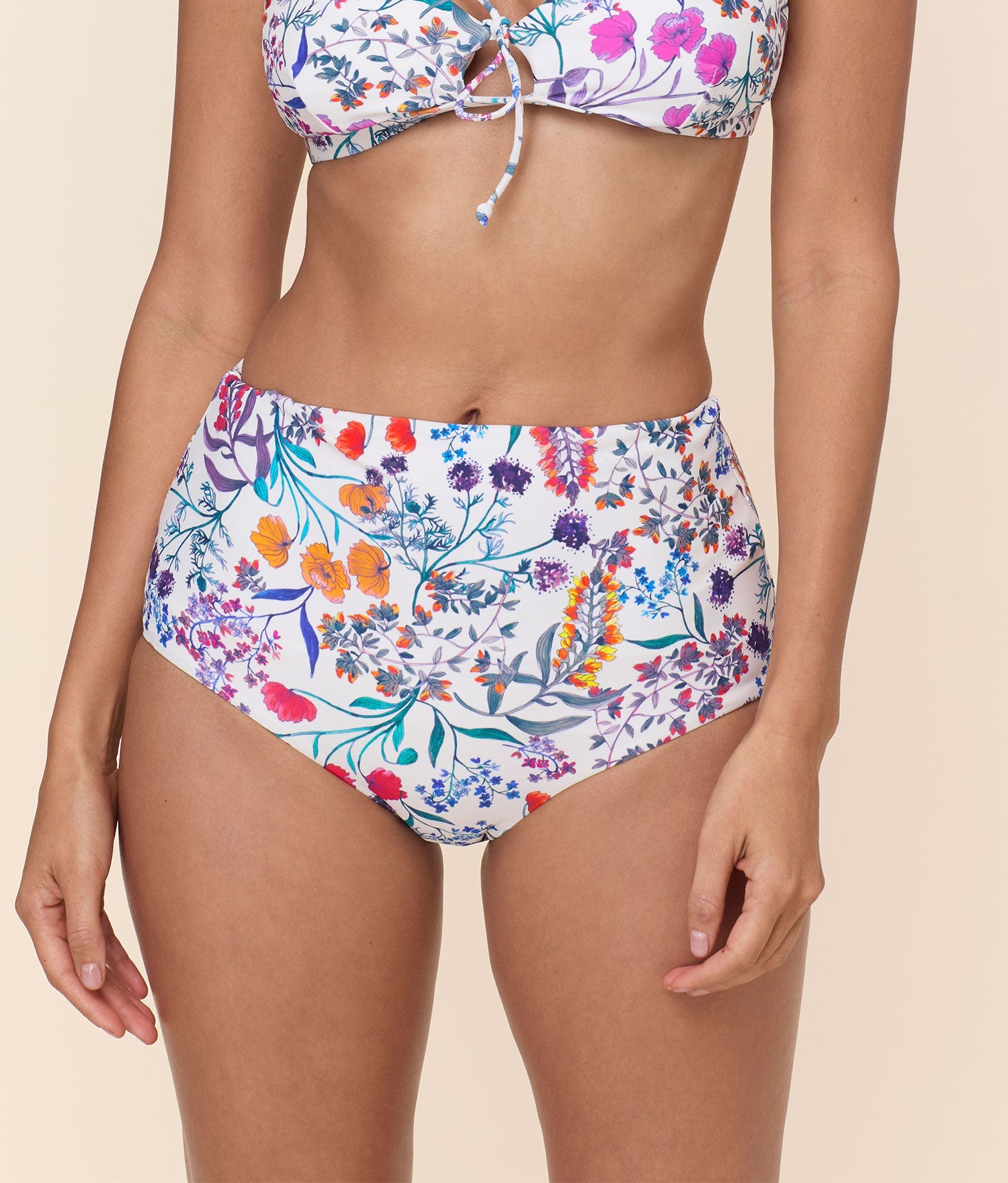 The Super High Waist Bikini Bottom in Botanical Floral