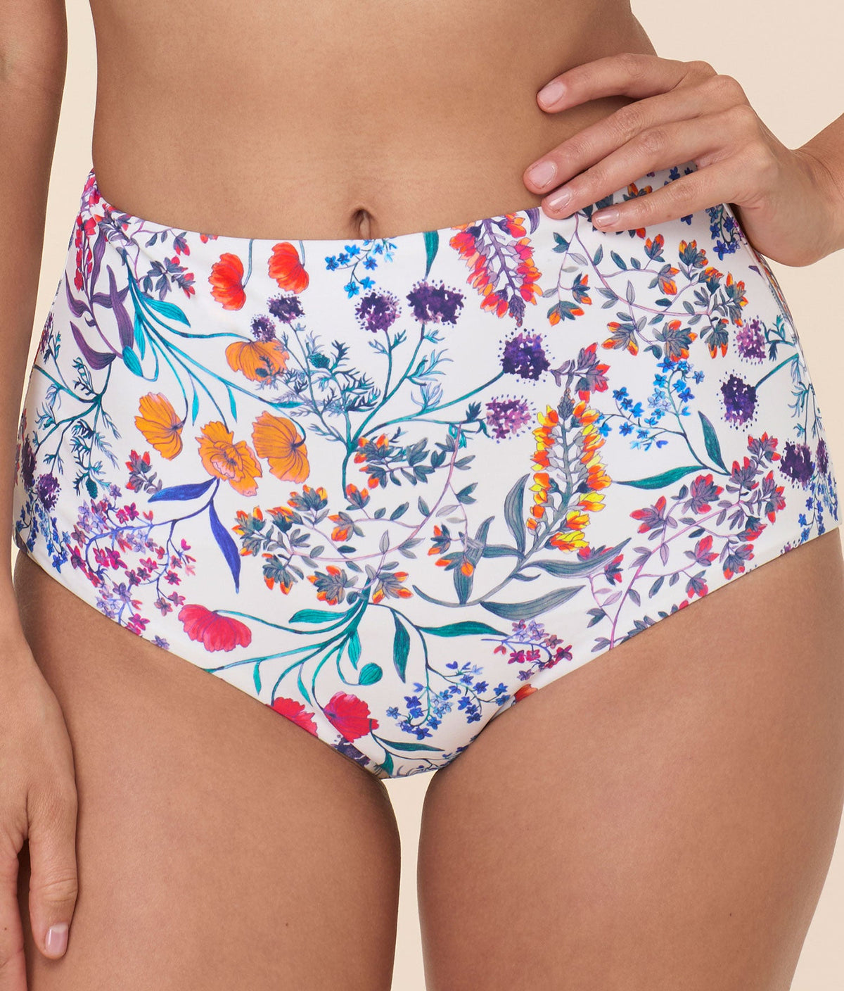 The Super High Waist Bikini Bottom in Botanical Floral