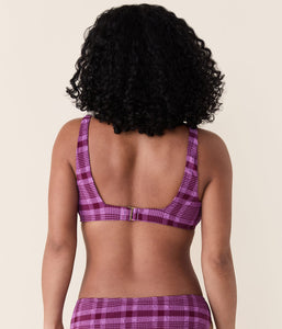 The Rye Bikini Top in Crocus Plaid