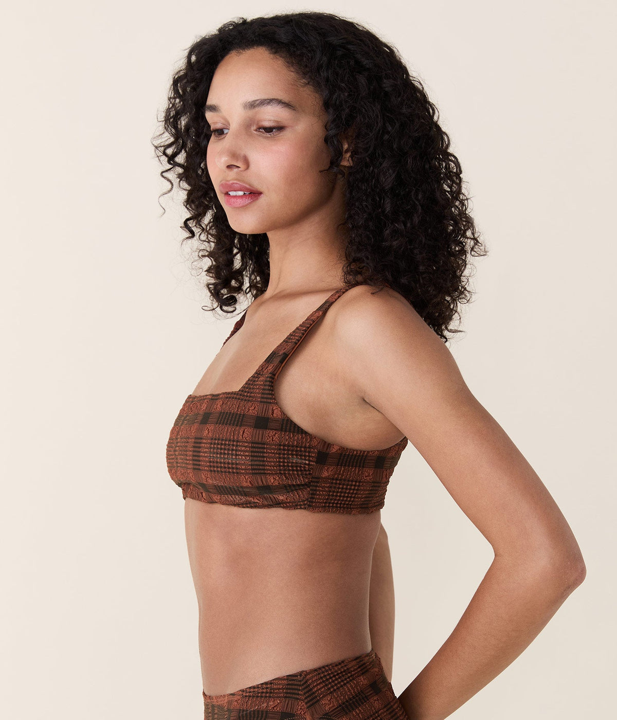The Rye Bikini Top in Sierra Plaid