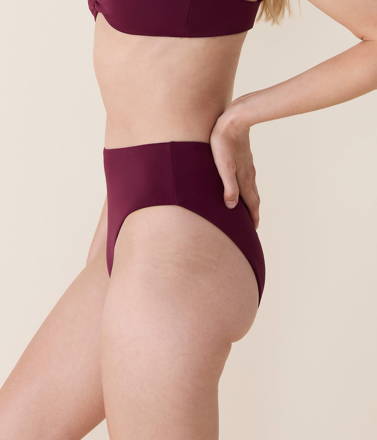 The 90s High Waist Bikini Bottom in Brandy