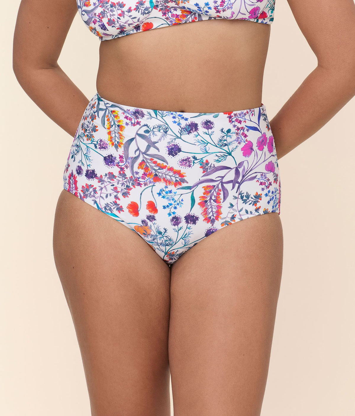 The Super High Waist Bikini Bottom in Botanical Floral