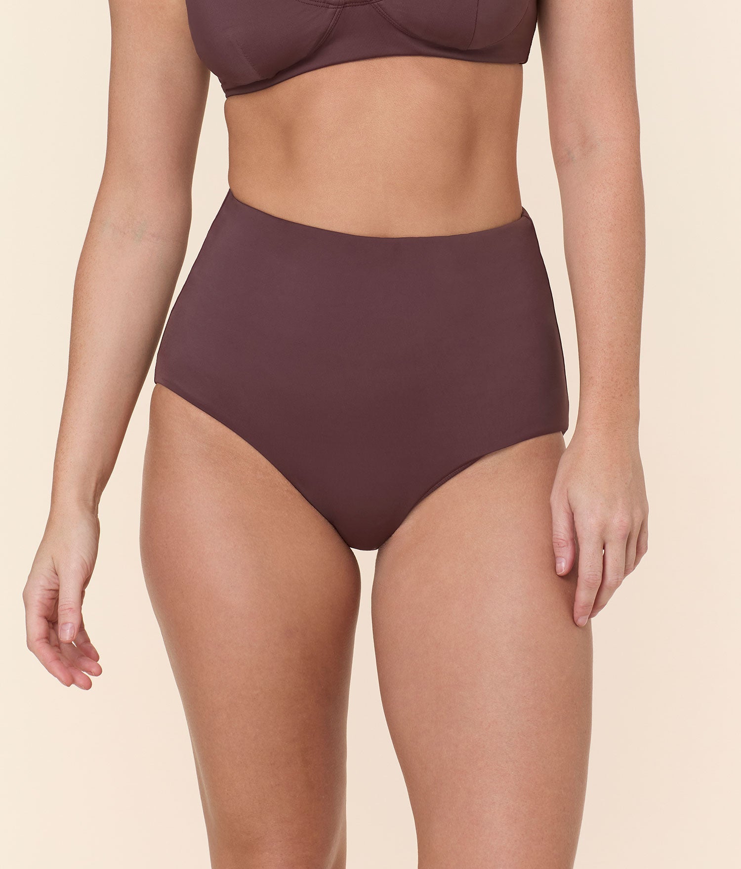 The Super High Waist Bikini Bottom in Mink