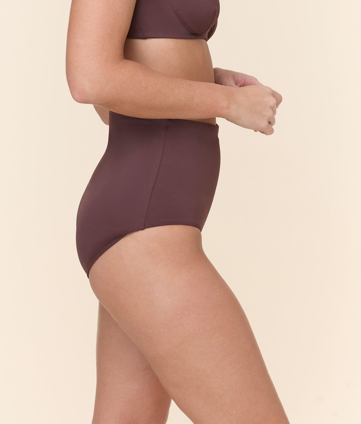 The Super High Waist Bikini Bottom in Mink