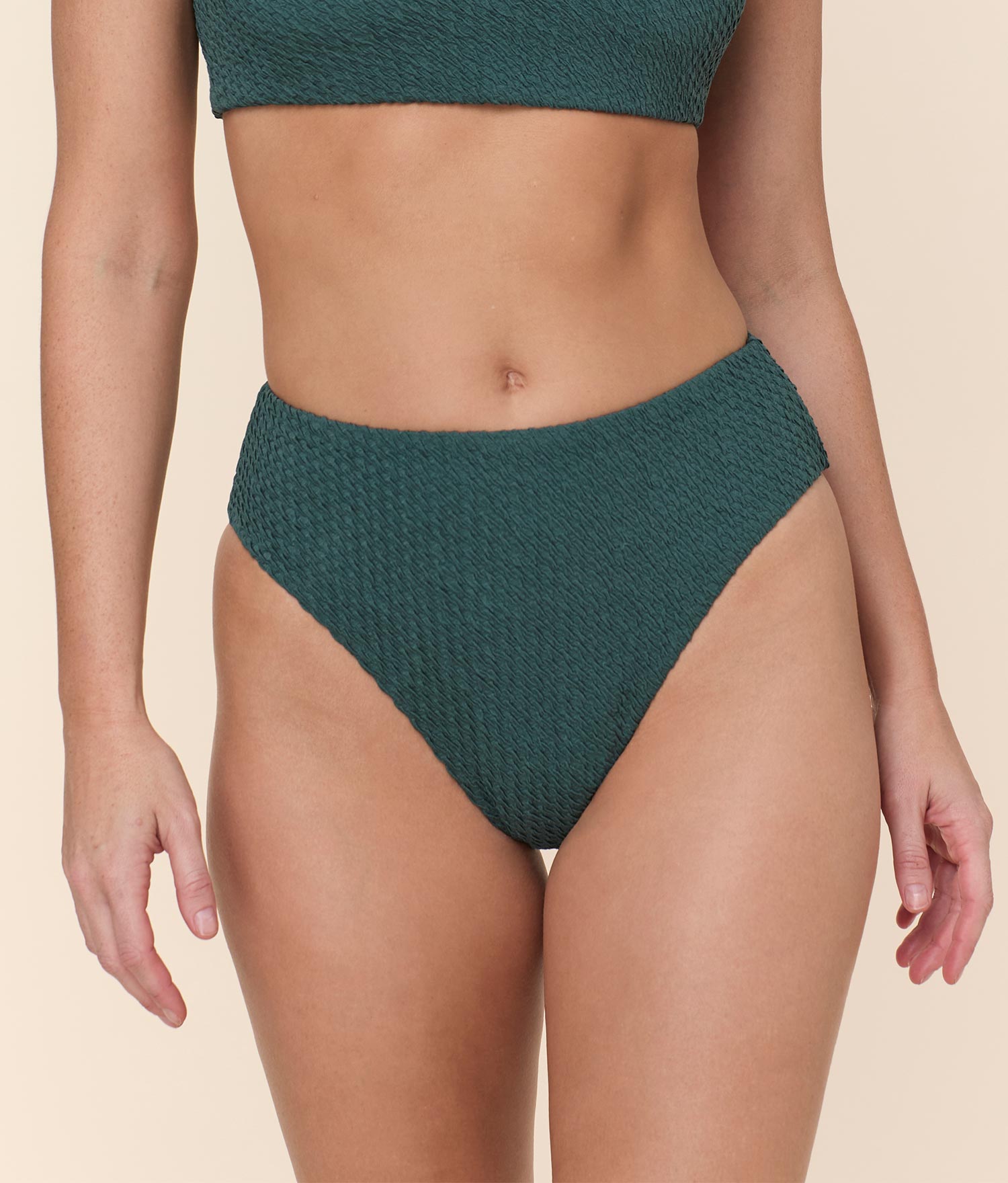 The 90s High Waist Bikini Bottom in Seaweed