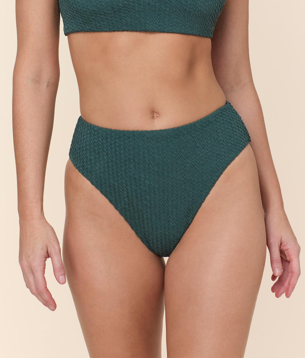 The 90s High Waist Bikini Bottom in Seaweed