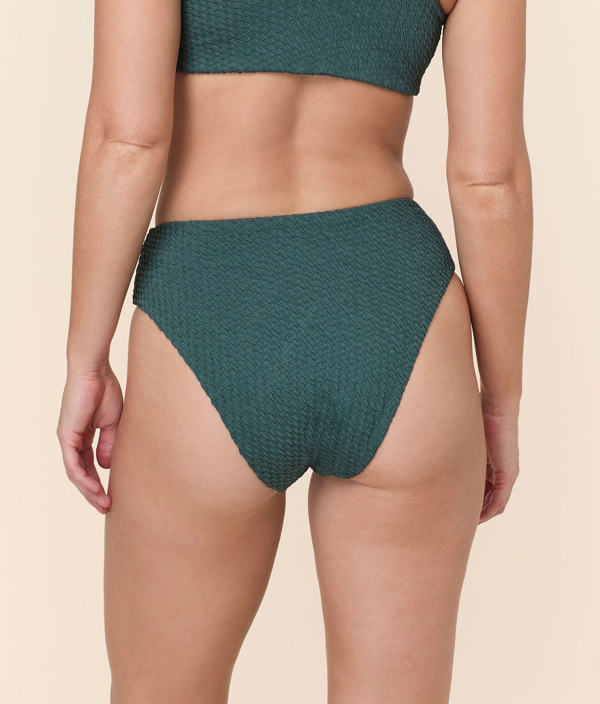 The 90s High Waist Bikini Bottom in Seaweed