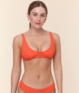 The Mila Bikini Top in Vermillion