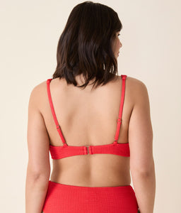 The Amor Bikini Top Seersucker in Firecracker
