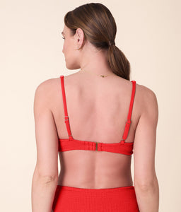 The Amor Bikini Top Seersucker in Firecracker