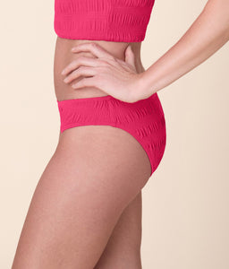The Classic Bikini Bottom Smocked in Bright Begonia