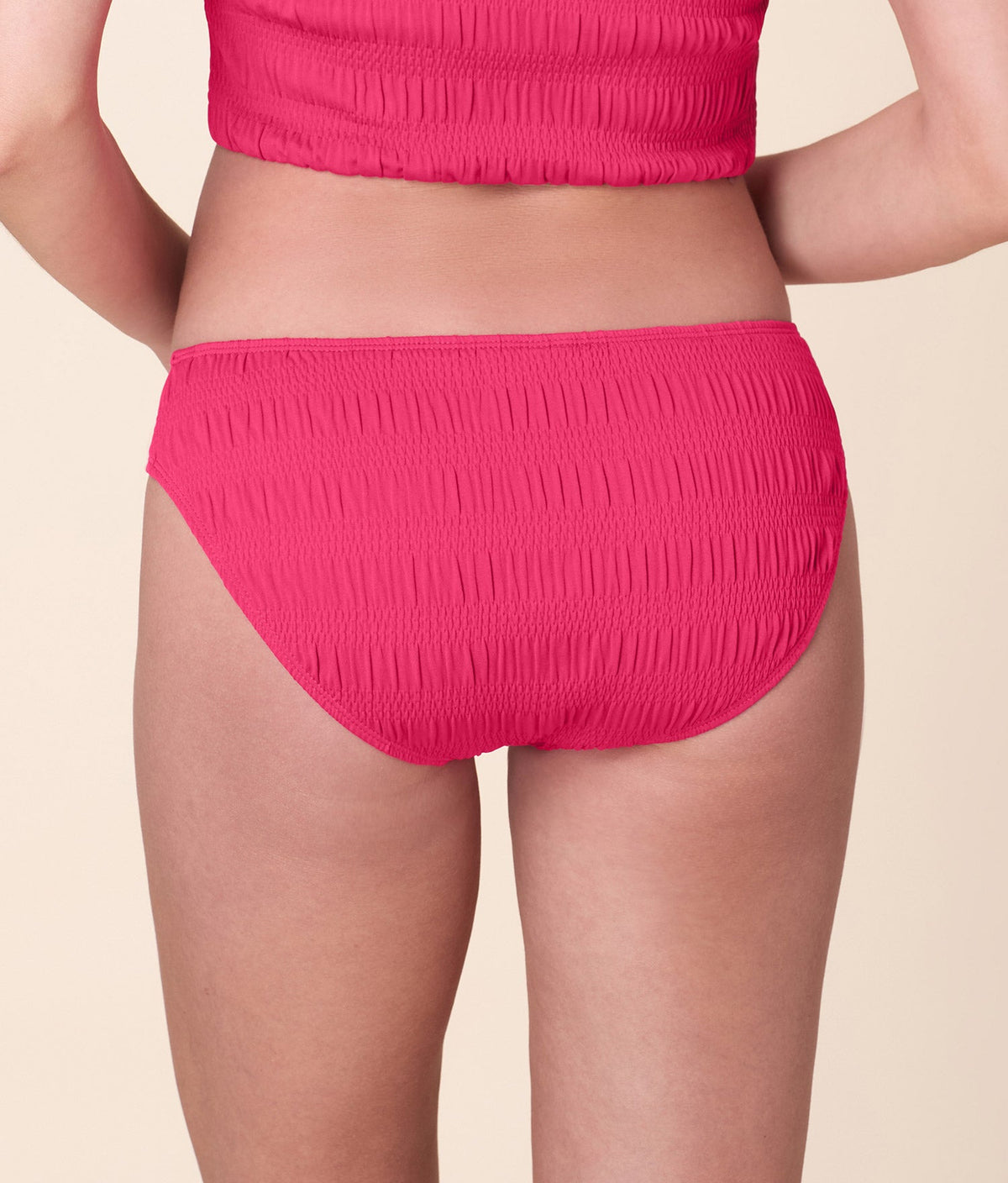 The Classic Bikini Bottom Smocked in Bright Begonia