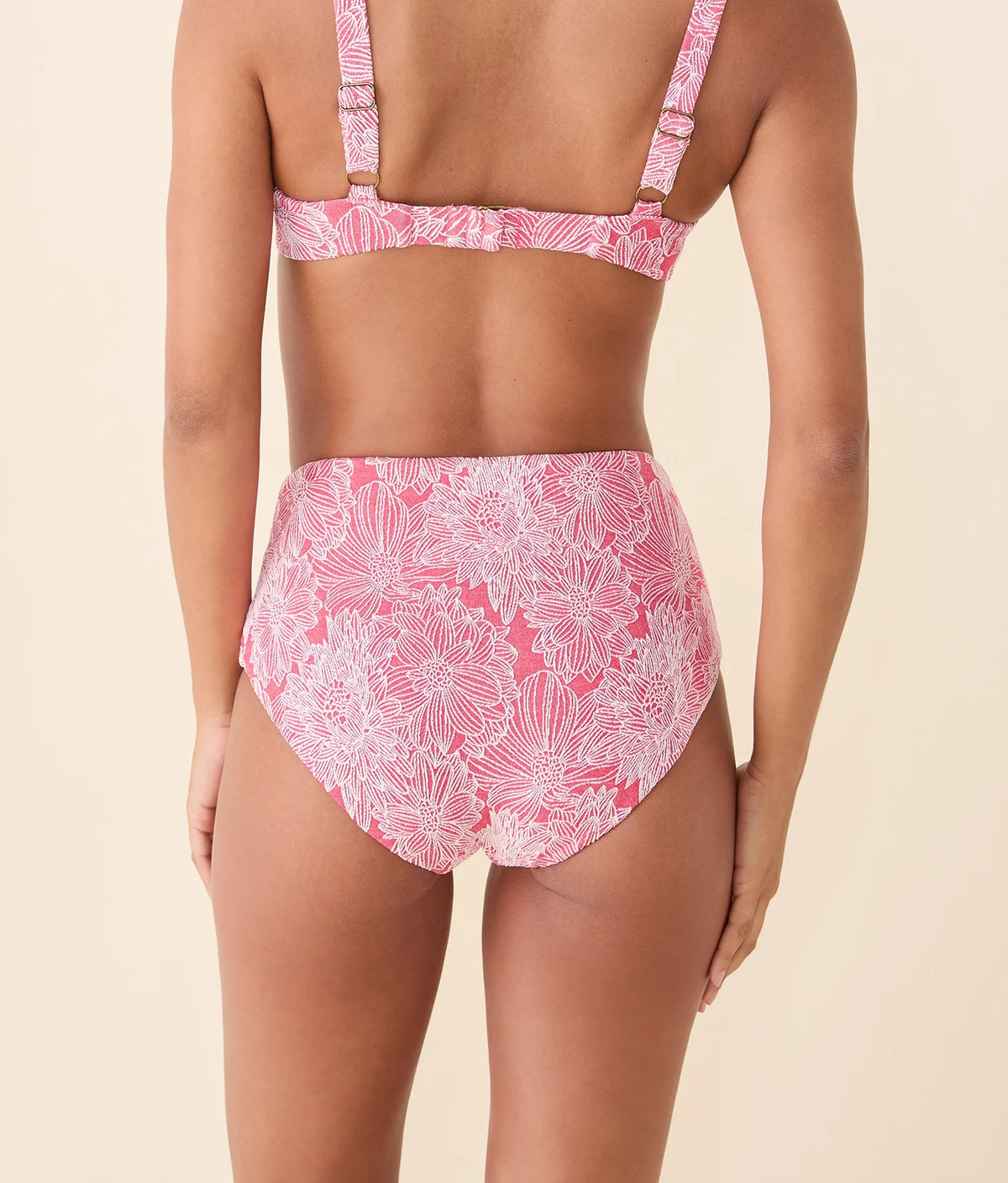 The High Waist Bikini Bottom - Peachy