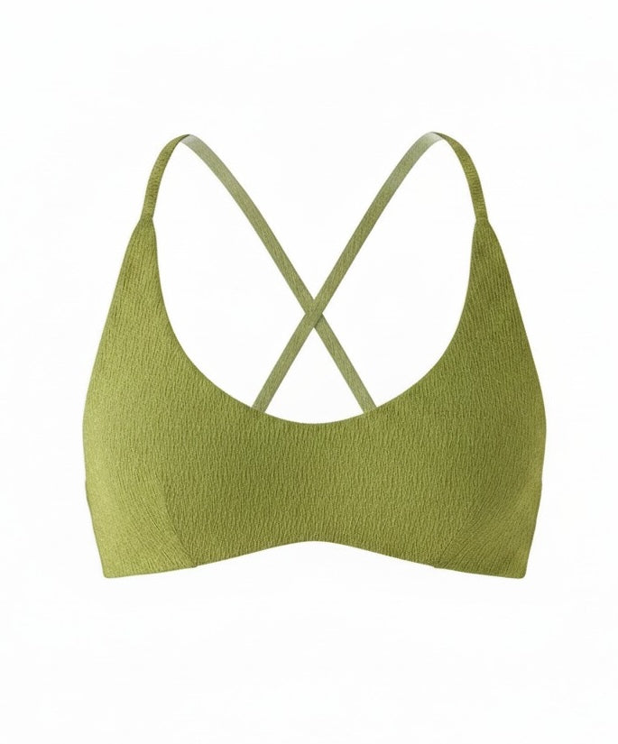 The Essex Bikini Top in Shimmer Cactus