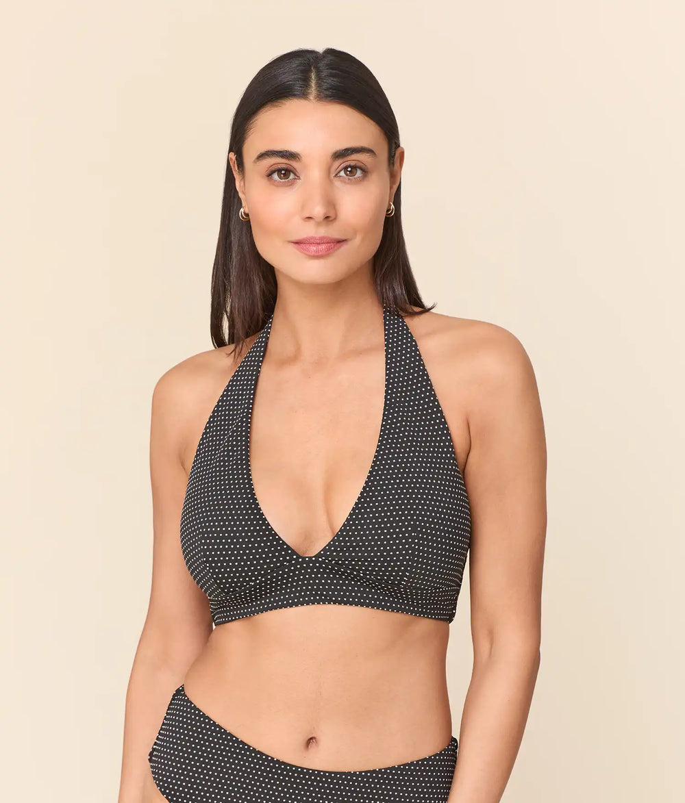 The Majorca Bikini Top - Polka Dot - Black Dot