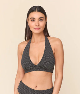 The Majorca Bikini Top - Polka Dot - Black Dot