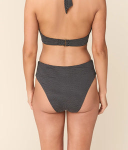 The 90s High Waist Bikini Bottom - Polka Dot - Black Dot