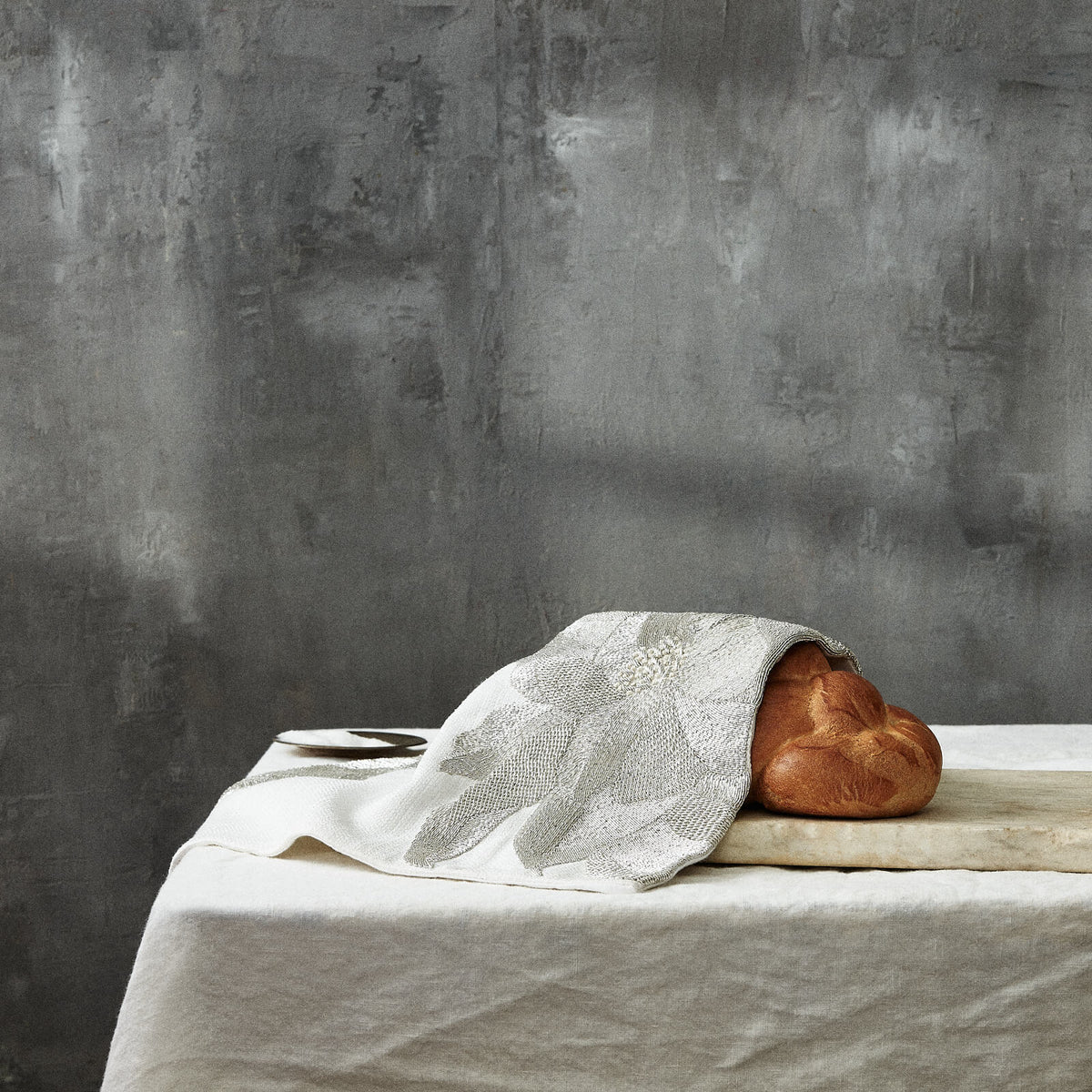 Reuben Challah Cover in Mandrake Silver