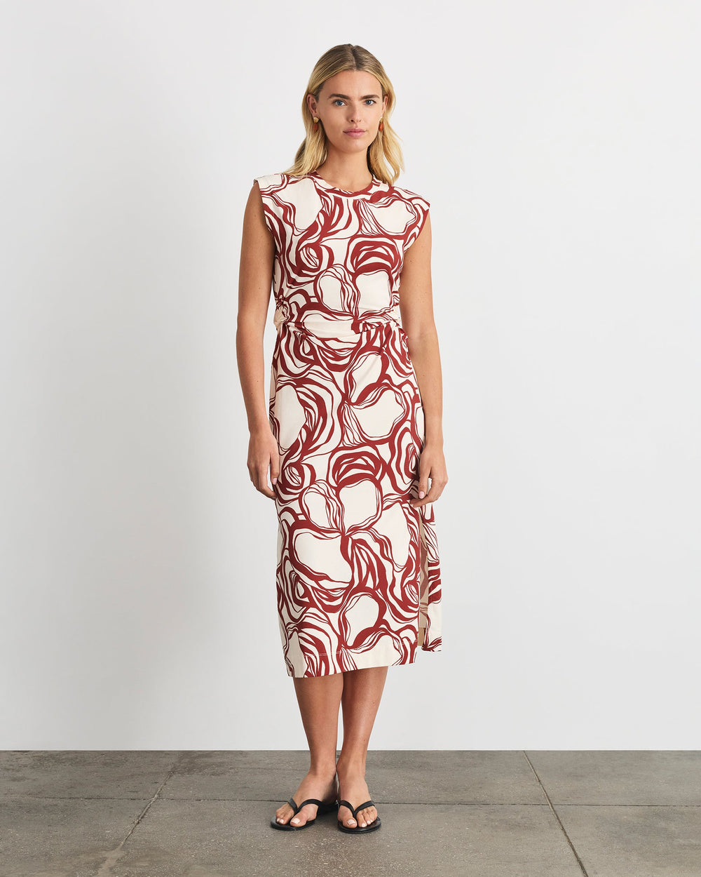 Aurora Dress in Cream/Redwood Multi