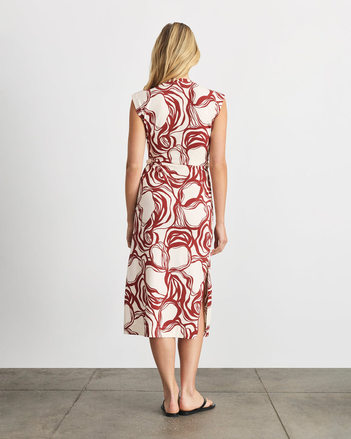 Aurora Dress in Cream/Redwood Multi