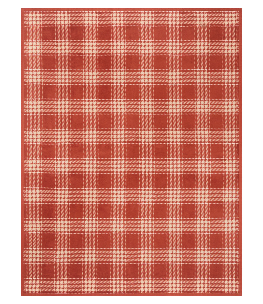 Autumn Plaid Blanket in Desert Red