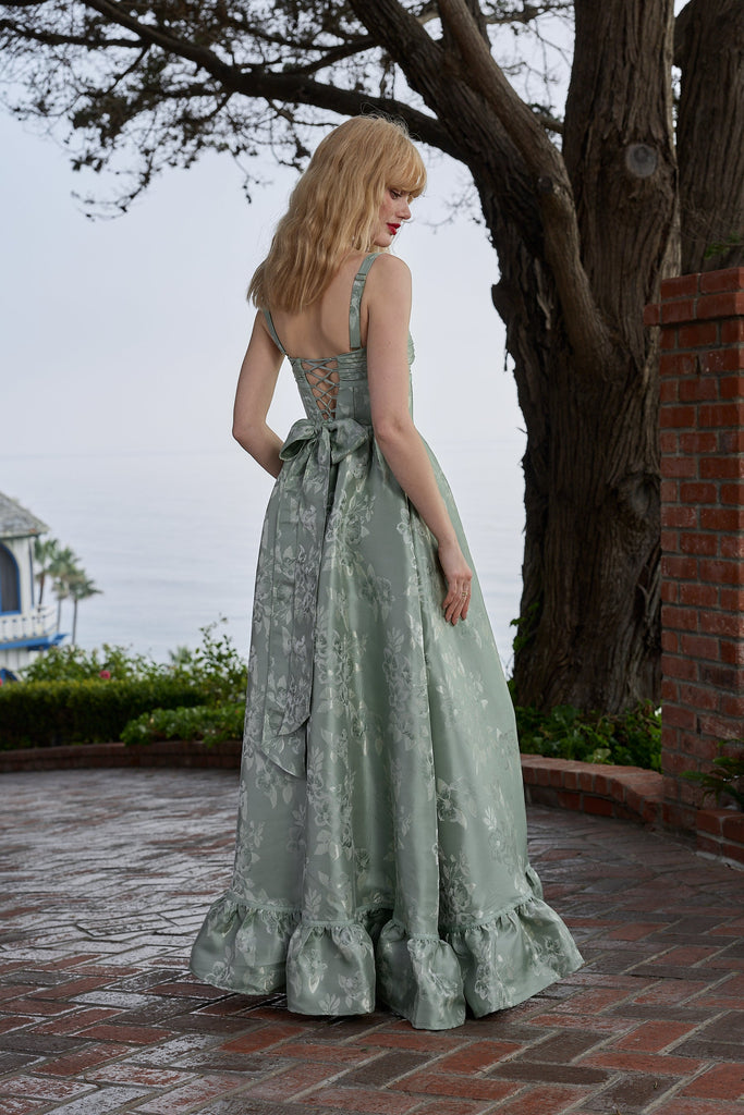 The Ava Dress in Sage Baroque Floral