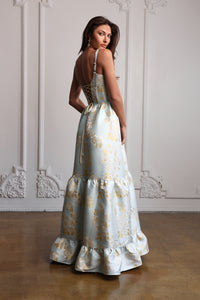 The Avery Dress in Ballad Blue Baroque Floral