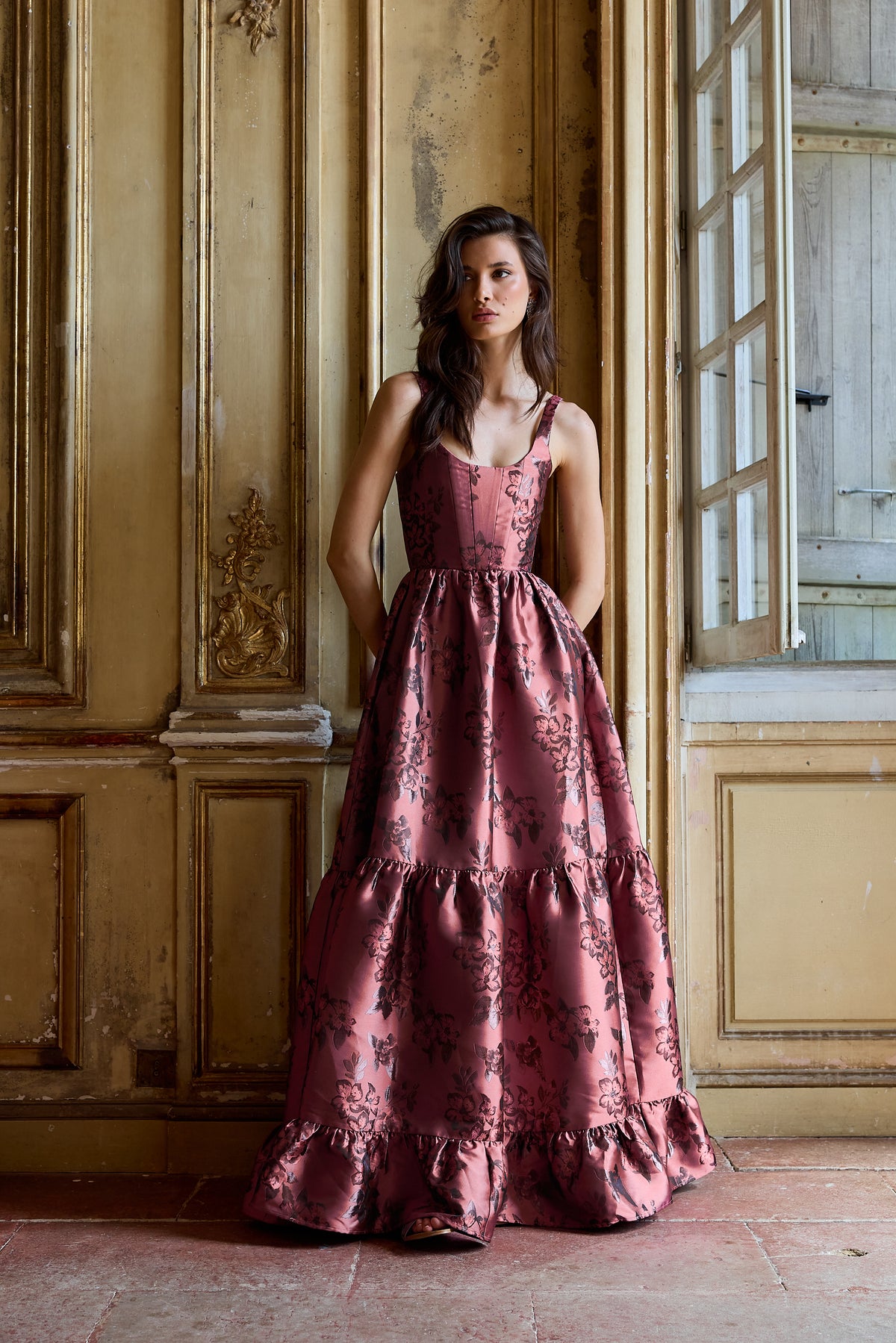 The Avery Dress in Deco Rose Baroque Floral