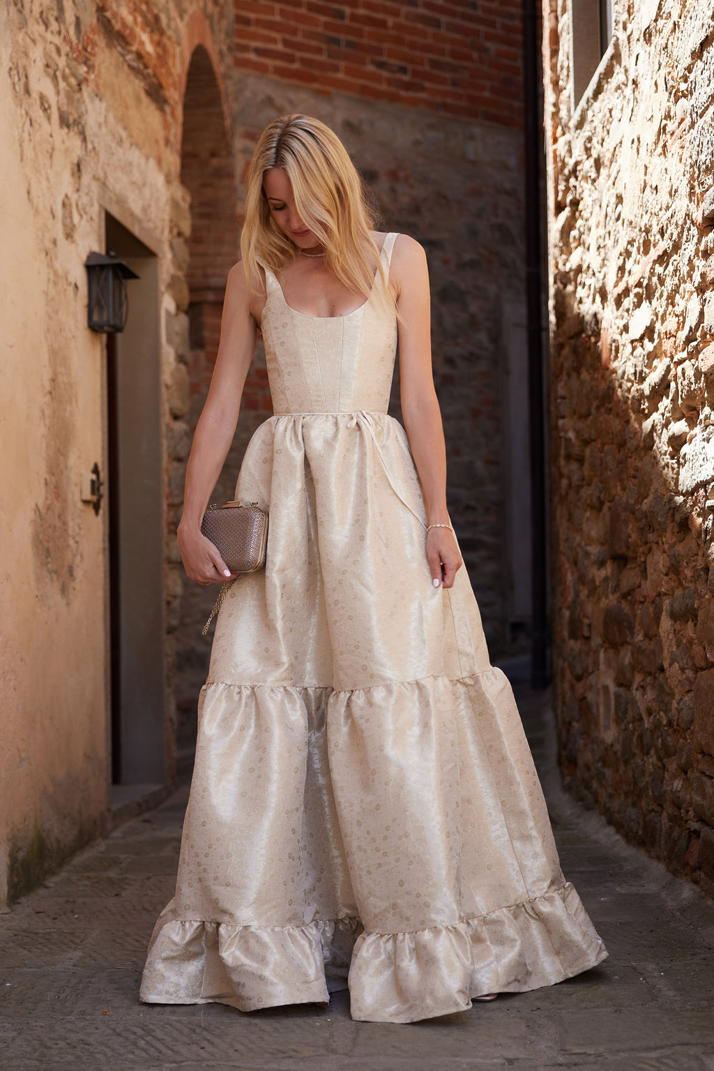 The Avery Dress in Taupe Duchess US 6 / Taupe Duchess The Avery Dress in Taupe Duchess US 6 / Taupe Duchess