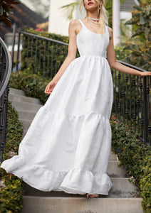 The Avery Dress in White Windsor Brocade