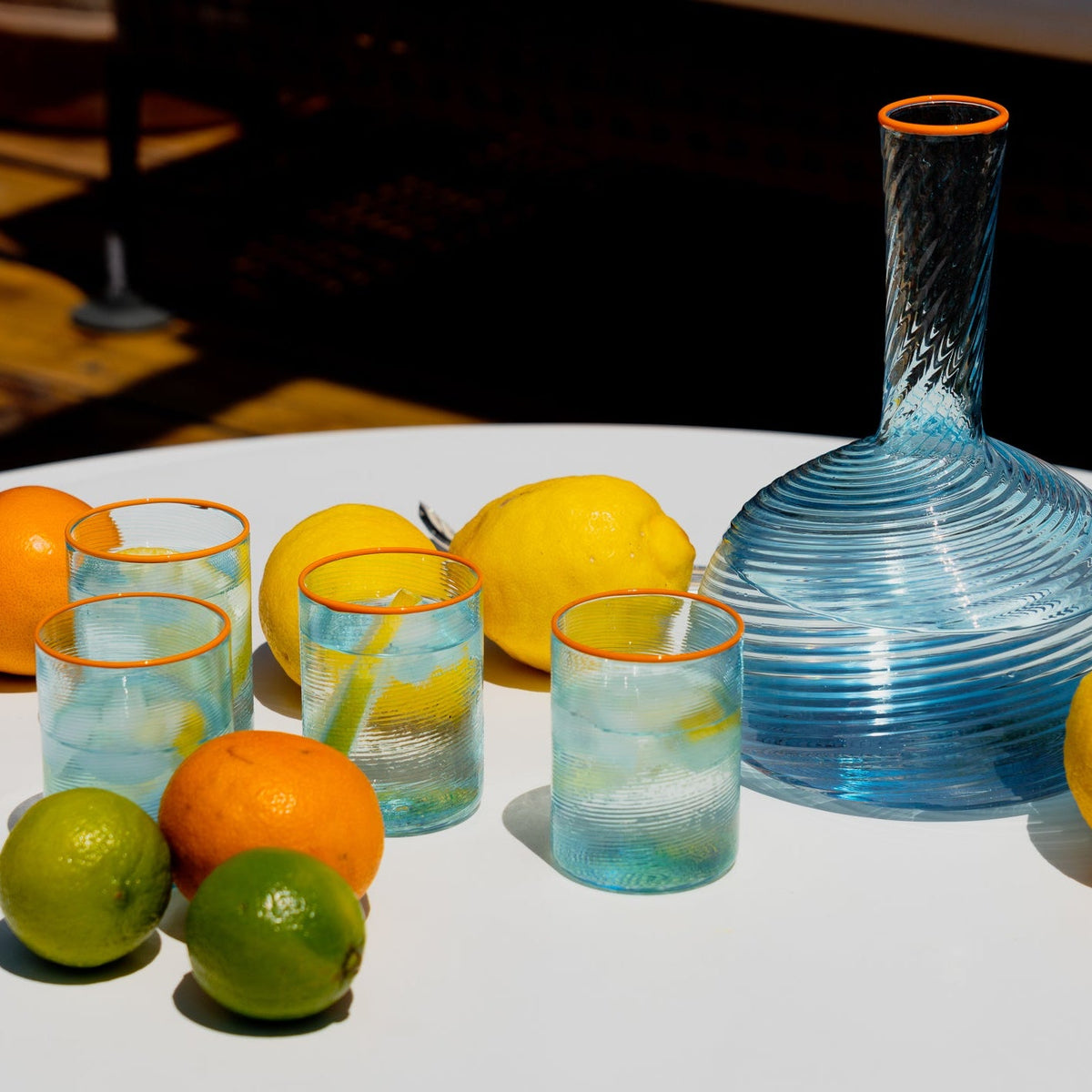 Fizzy Glasses in Acquamare, Set of 6