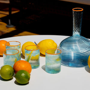 Fizzy Glasses in Acquamare, Set of 6