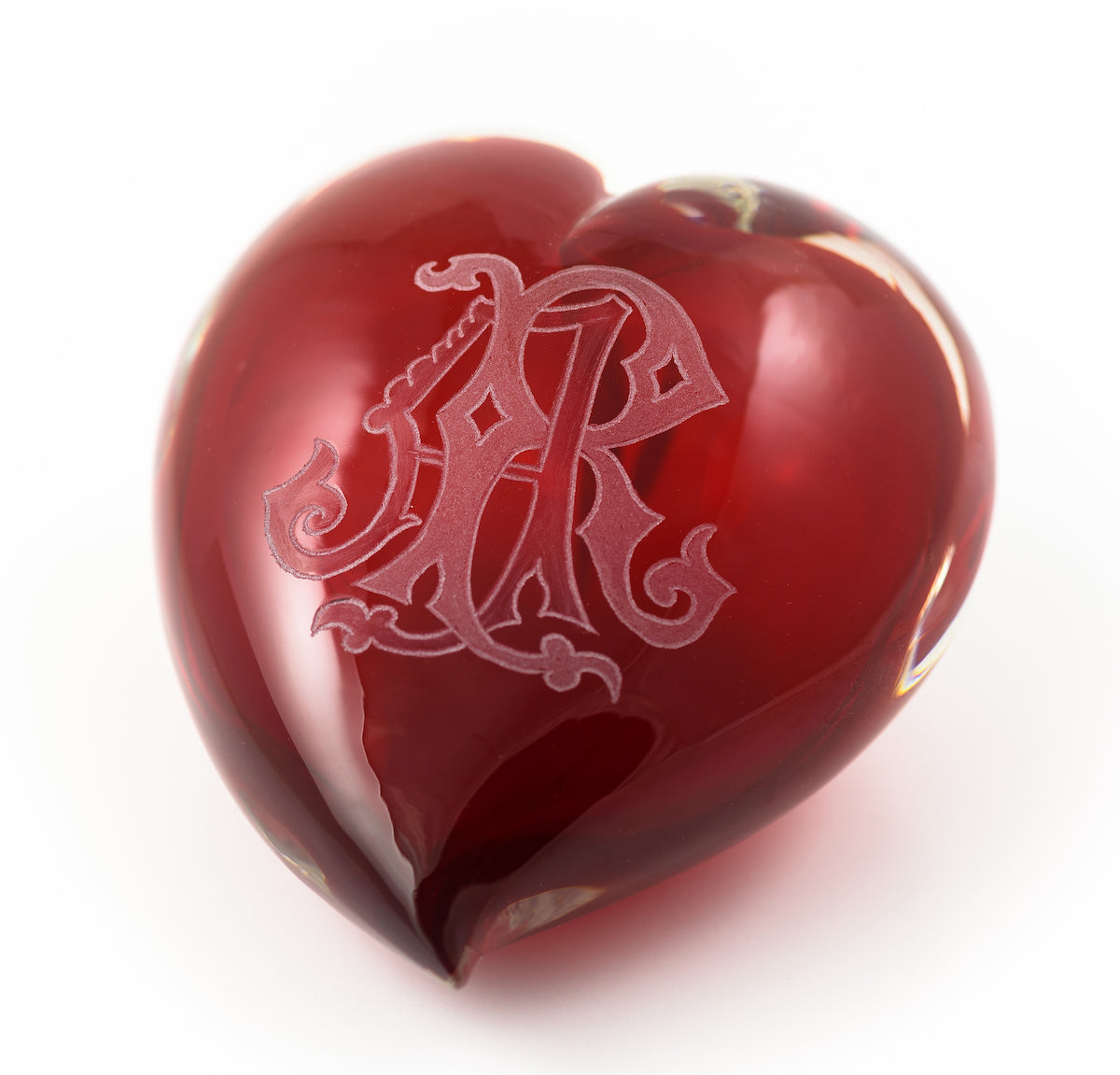 Amore Glass Heart in Red