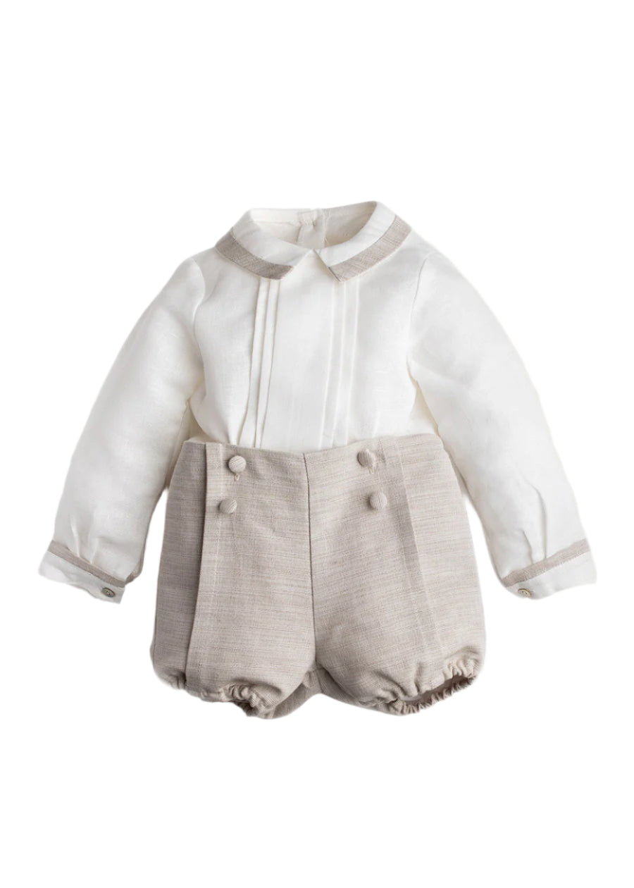 Beige Linen Celebration Set (12mths-3yrs) Sets  from Pepa London