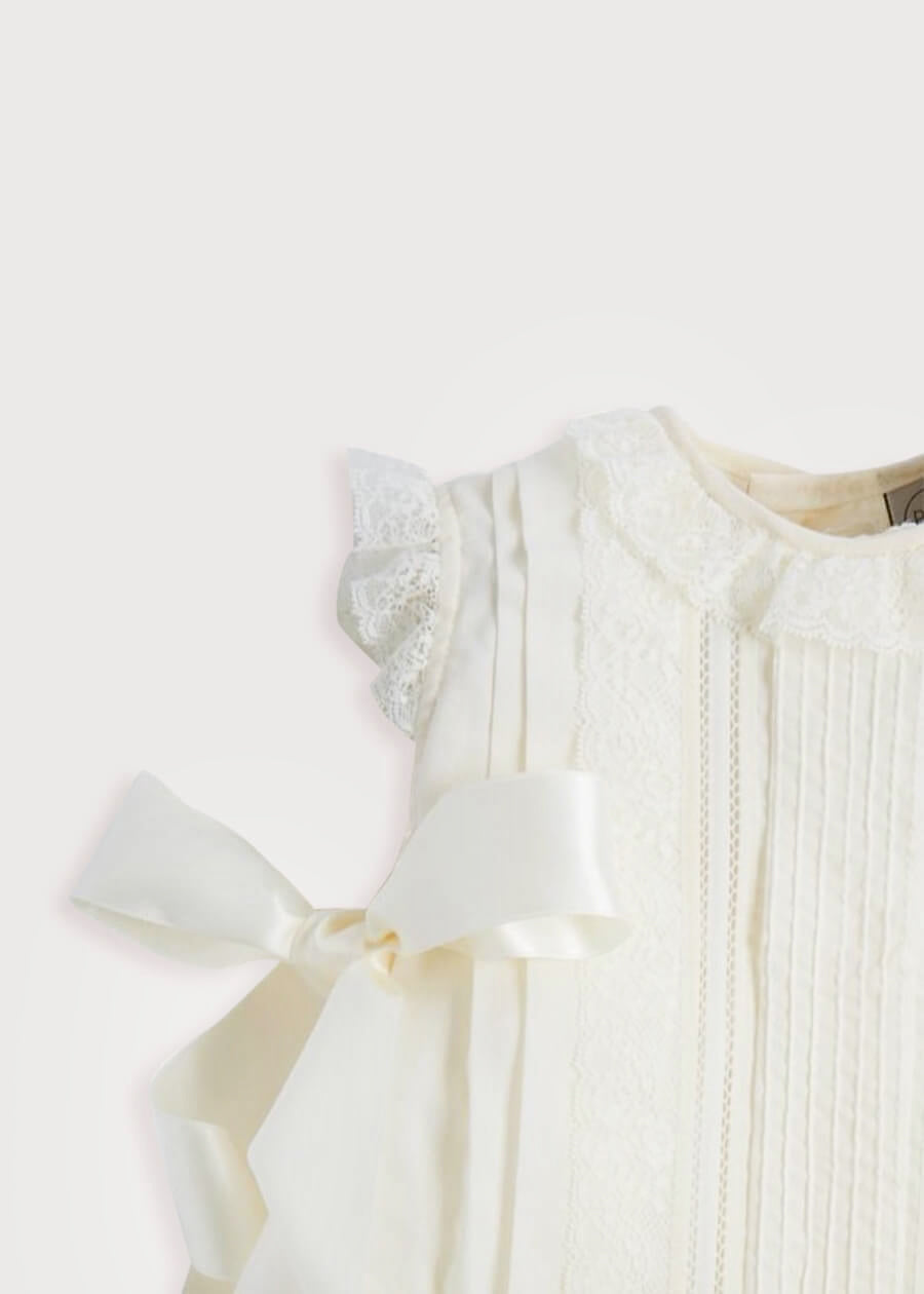 Cream Panelled Christening Gown (3mths-5yrs) Dresses from Pepa London