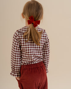 Large Velvet Hairclip in Rust