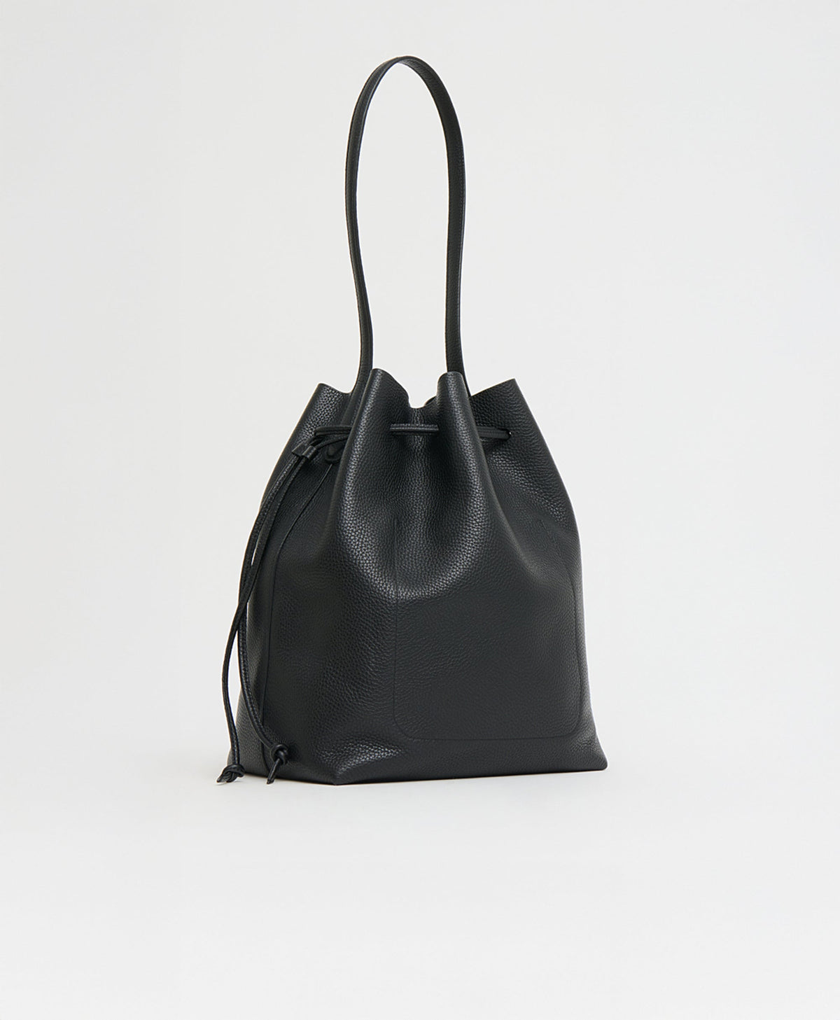 Drawstring Cabas in Black