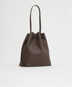 Drawstring Cabas in Chocolate