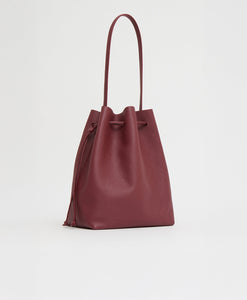 Drawstring Cabas in Oxblood
