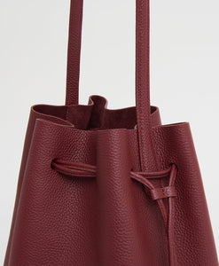 Drawstring Cabas in Oxblood