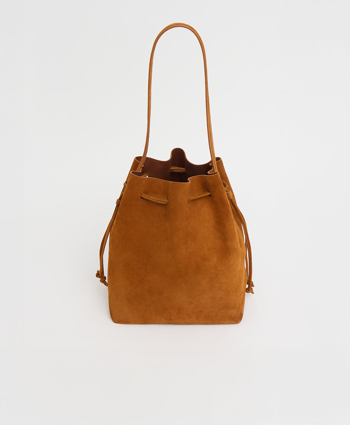 Drawstring Cabas in Saddle Suede